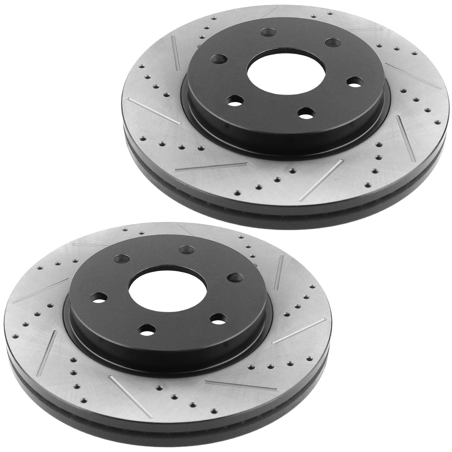 MotorbyMotor 297mm Front Drilled & Slotted Disc Brake Rotors + Ceramic Pads for 1995-2002 Toyota 4Runner, 1995-2004 Toyota Tacoma-4WD, 6 Lugs Wheel Holes