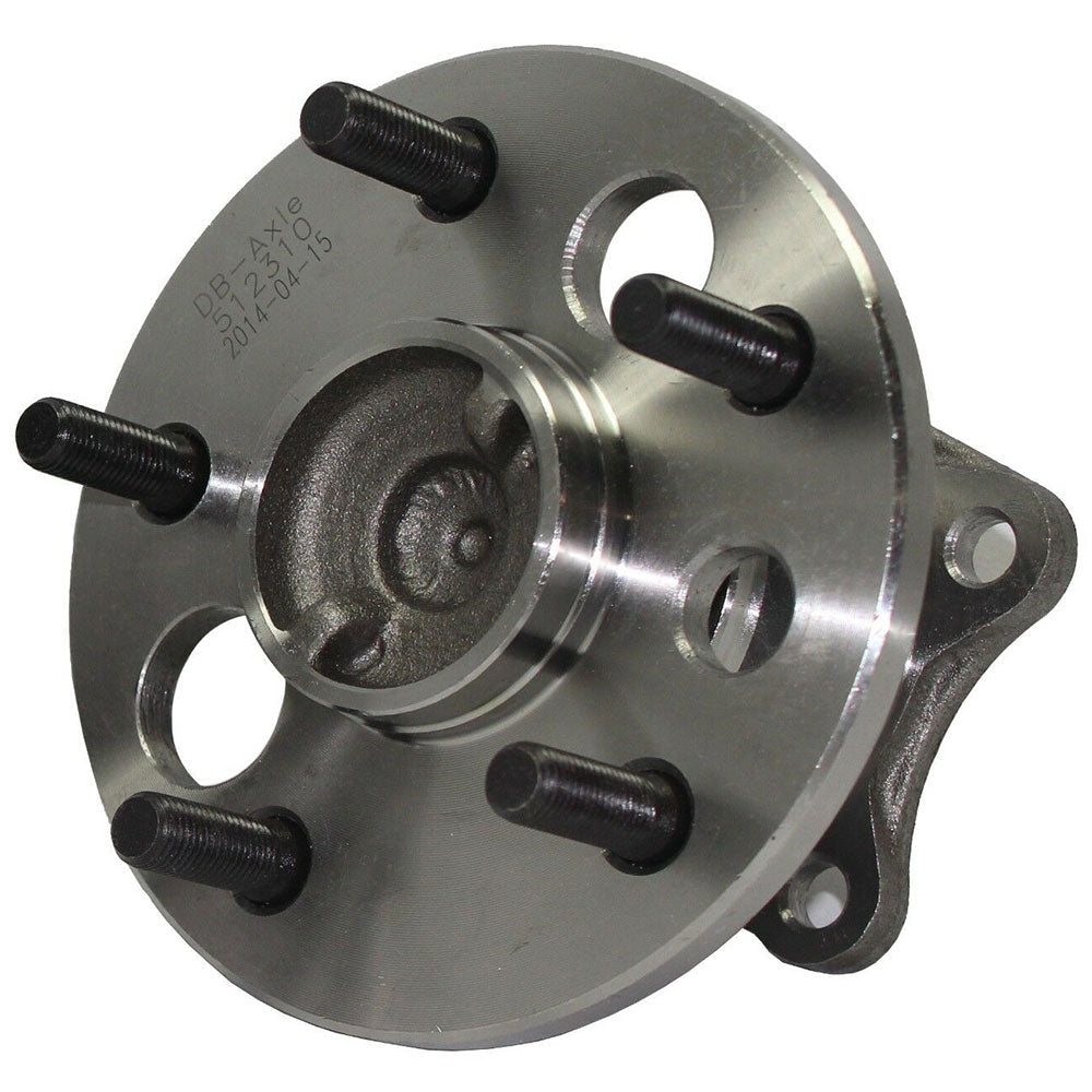 Pair of MOOG wheel hub assemblies with integrated ABS sensor gear, corrosion-resistant, heavy-duty construction, easy installation, ensures smooth and reliable vehicle performance.