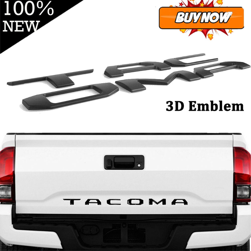 Toyota Tacoma Emblem Tailgate Insert Letters Matte Black