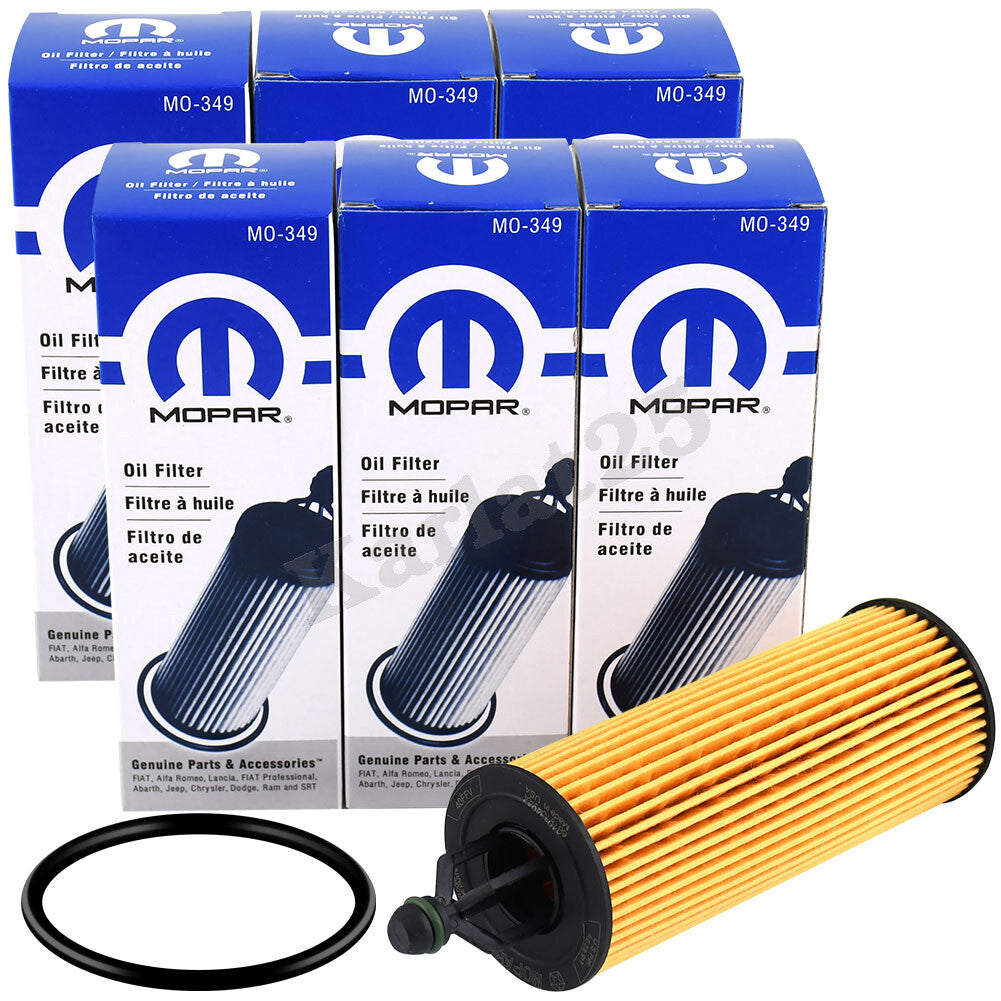 Chrysler 300 Dodge JEEP RAM MO-349 Set of 6 Genuine Mopar Oil Filter