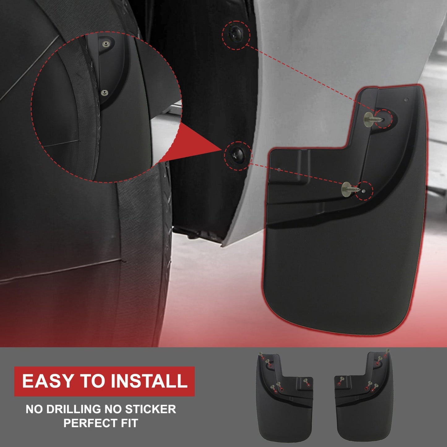 Molded Mud Flaps | 2019–2025 Toyota RAV4 Front Rear Splash Guards