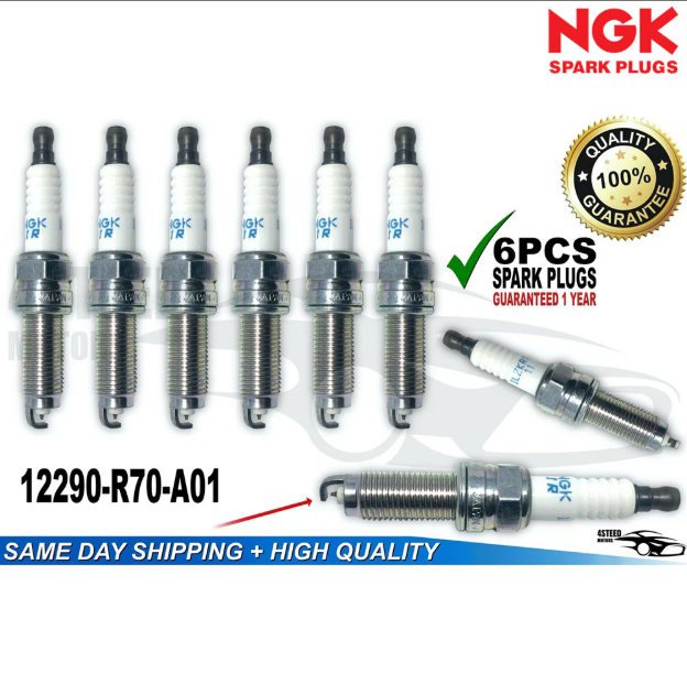 Honda Pilot NGK Iridium Spark Plugs ILZKR7B11 12290-R70-A01 OEM 6PCS
