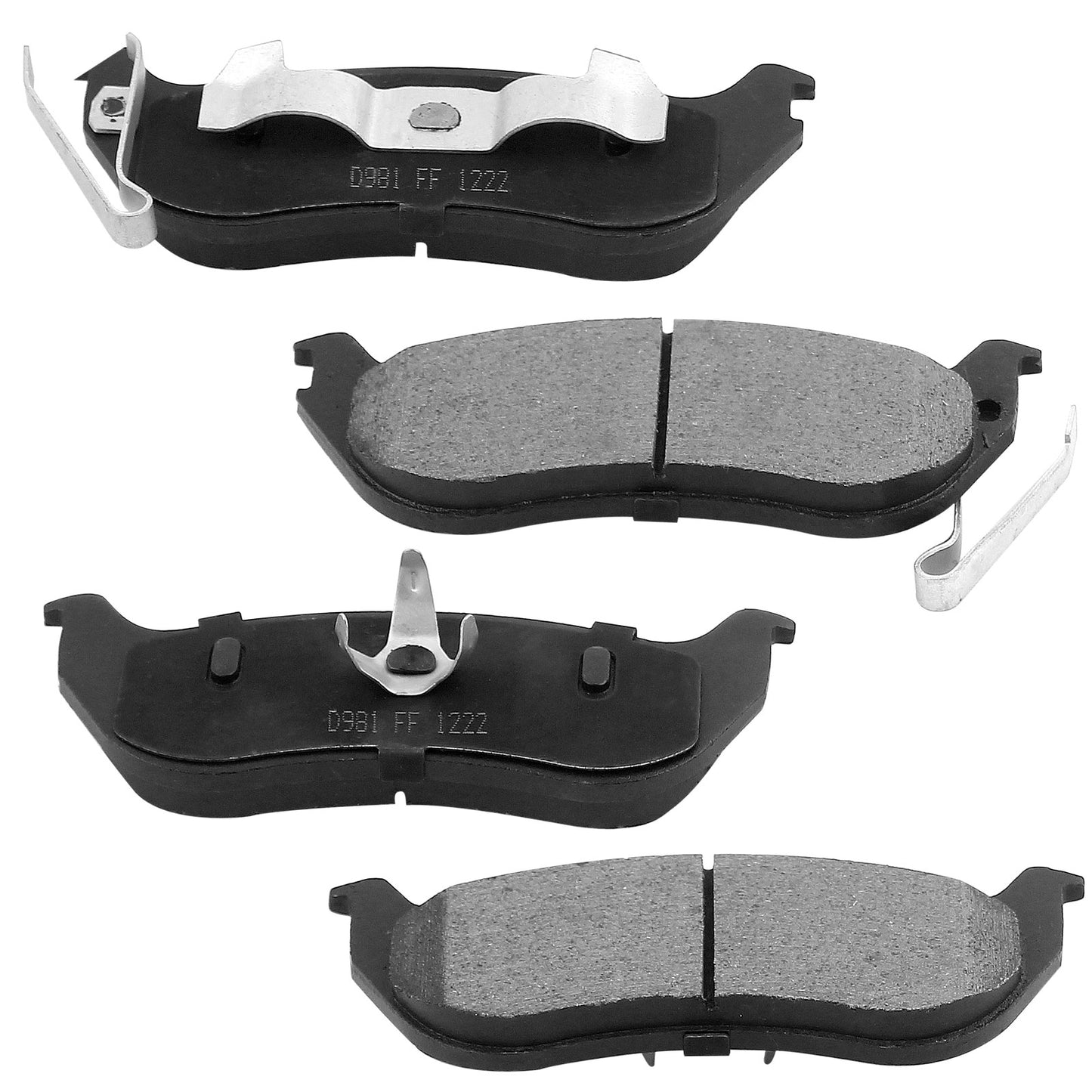 Geekstop Ceramic Rear Brake Pads Kit 2003-2007 Jeep Liberty, 2003-2006 Jeep Wrangler - 4pcs