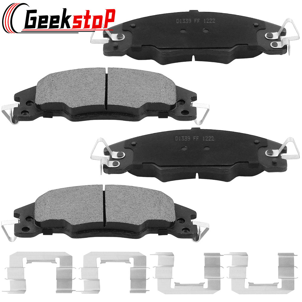 Geekstop Ceramic Front Brake Pads Kit 2008, 2009, 2010, 2011 Ford Focus - 4pcs Front Left and Right Sides (Driver and Passenger Sides)