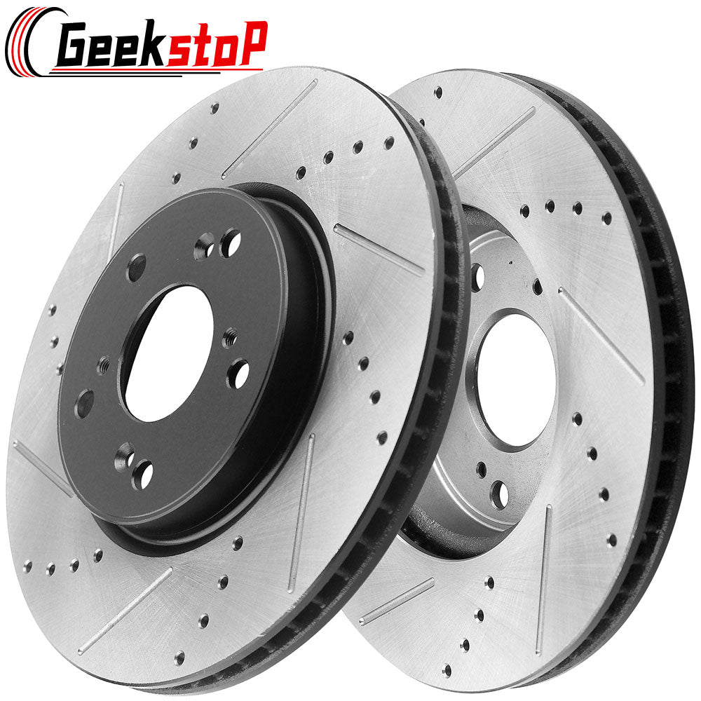 GEEKSTOP Drilled & Slotted Front Brake Rotors fits for Replacement for 2017 Honda Accord (2l All Models,2.4l EX Model; EX-L Model,3.5l Sedan; EX-L Model), 2014 Honda Accord 2L 3.5L