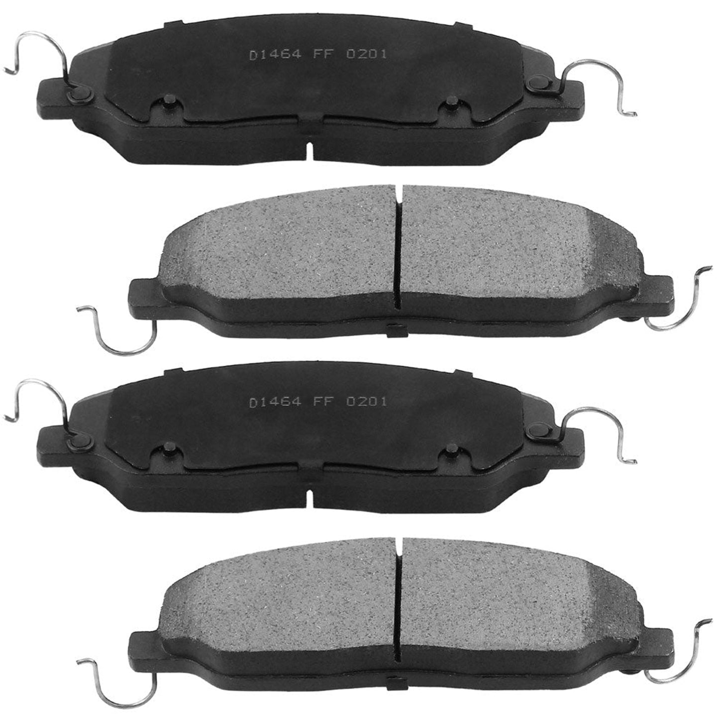 Geekstop Ceramic Front Brake Pads Kit 2011, 2012, 2013, 2014 Ford Mustang 3.7L Only- 4pcs Front Left and Right Sides - All Clips & Included