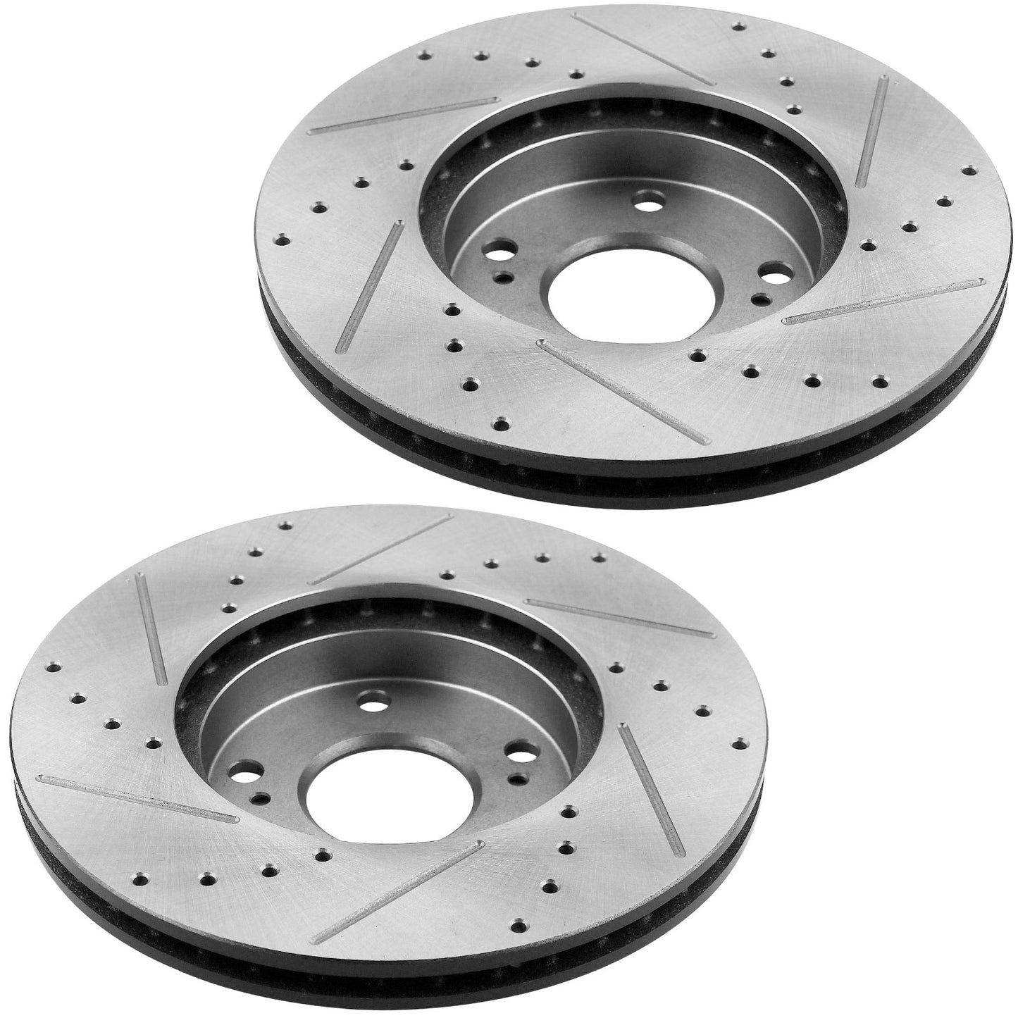 GEEKSTOP Drilled & Slotted Front Brake Rotors fits for Replacement for 2006-2016 Hyundai Sonata, 2010-2015 Hyundai Tucson GAS ONLY, 2011-2016 Kia Optima Hybrid, Hybrid EX, 2011-2016 Kia Sportage