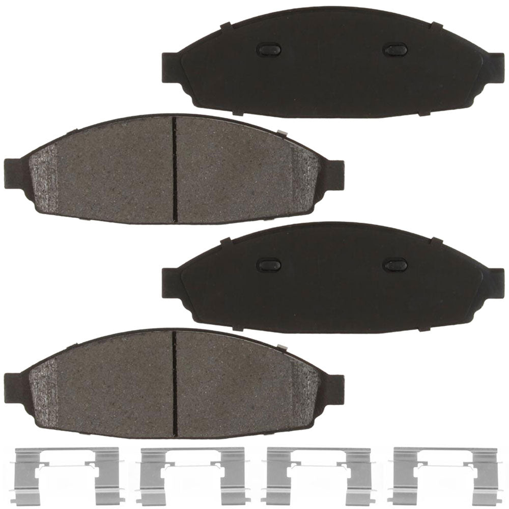 Geekstop Ceramic Front Brake Pads Kit 2003-2011 Ford Crown Victoria/ Lincoln Town Car/ Mercury Grand Marquis, 2003-2004 Mercury Marauder - 4pcs