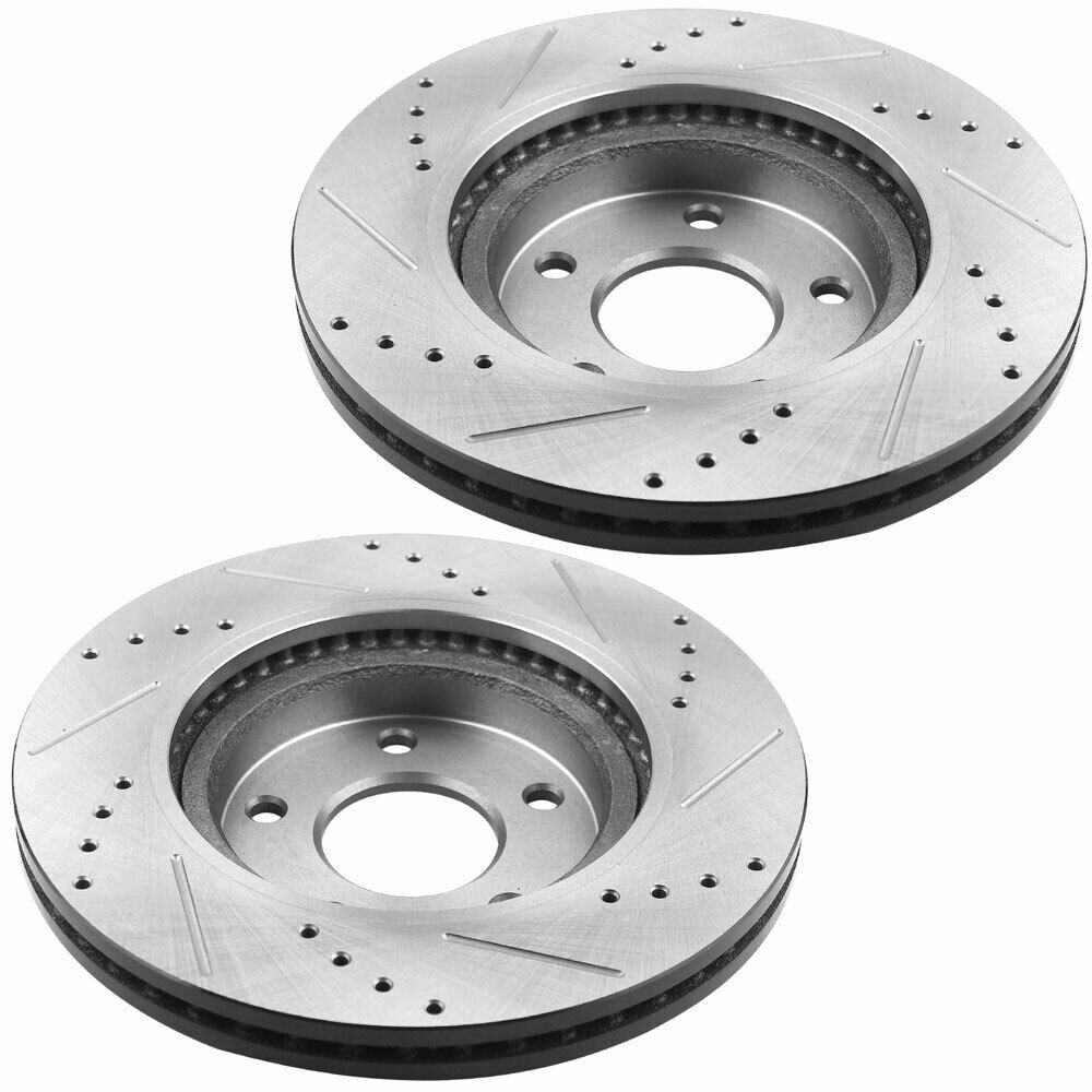 Chevy Impala 2006-2013 Front Drilled Rotors plus Ceramic Brake Pads