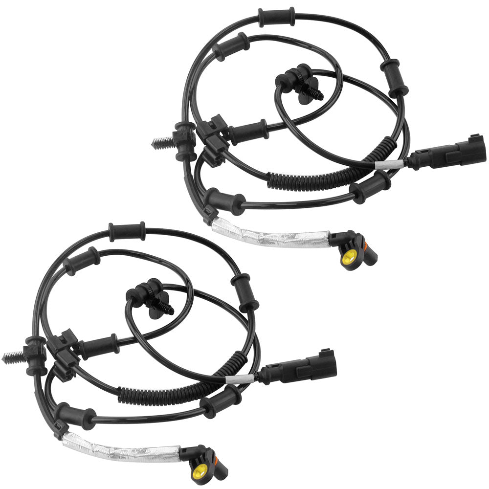 Two black Geekstop ABS wheel speed sensors for vehicles, showing coiled wires with multiple connection points.
