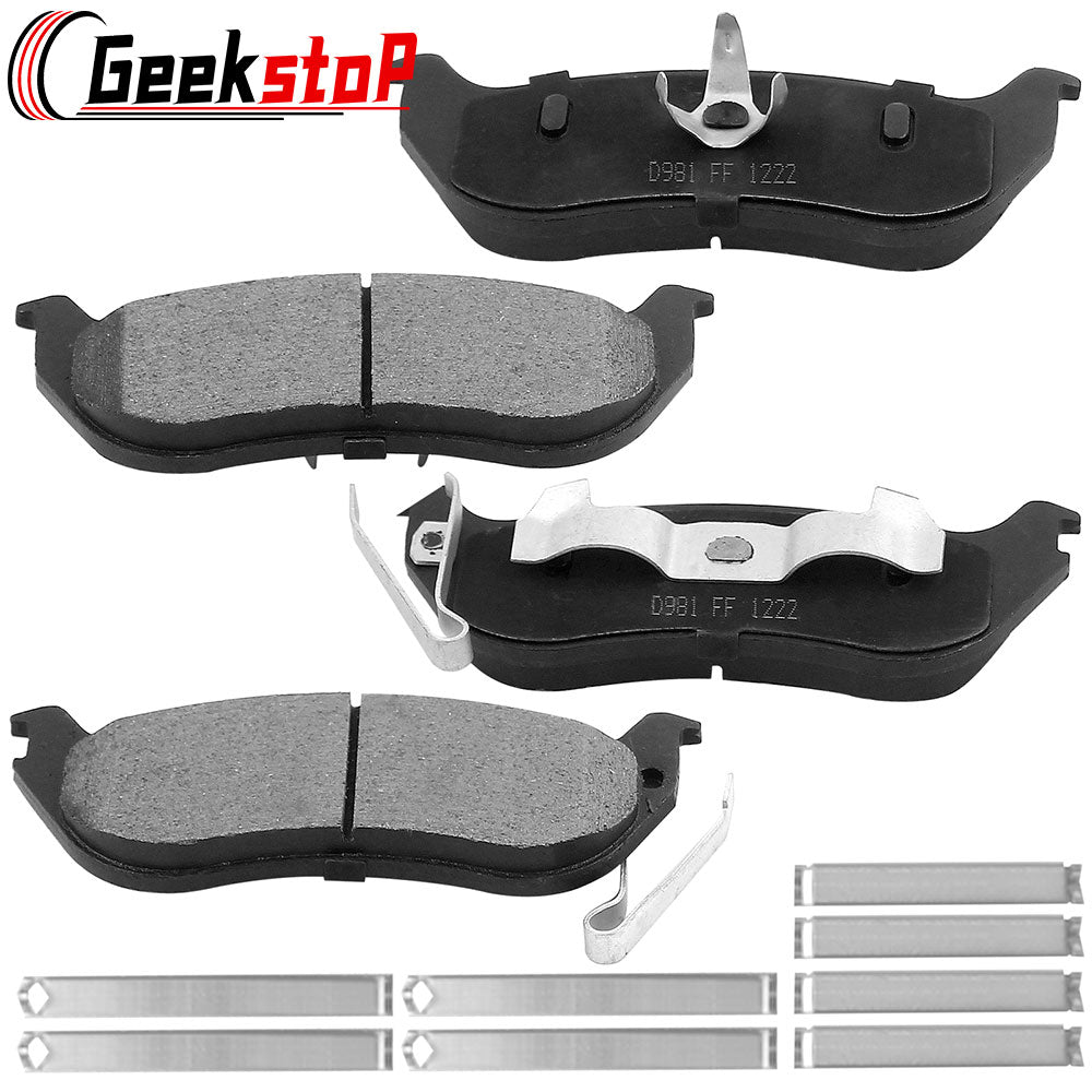 Geekstop Ceramic Rear Brake Pads Kit 2003-2007 Jeep Liberty, 2003-2006 Jeep Wrangler - 4pcs