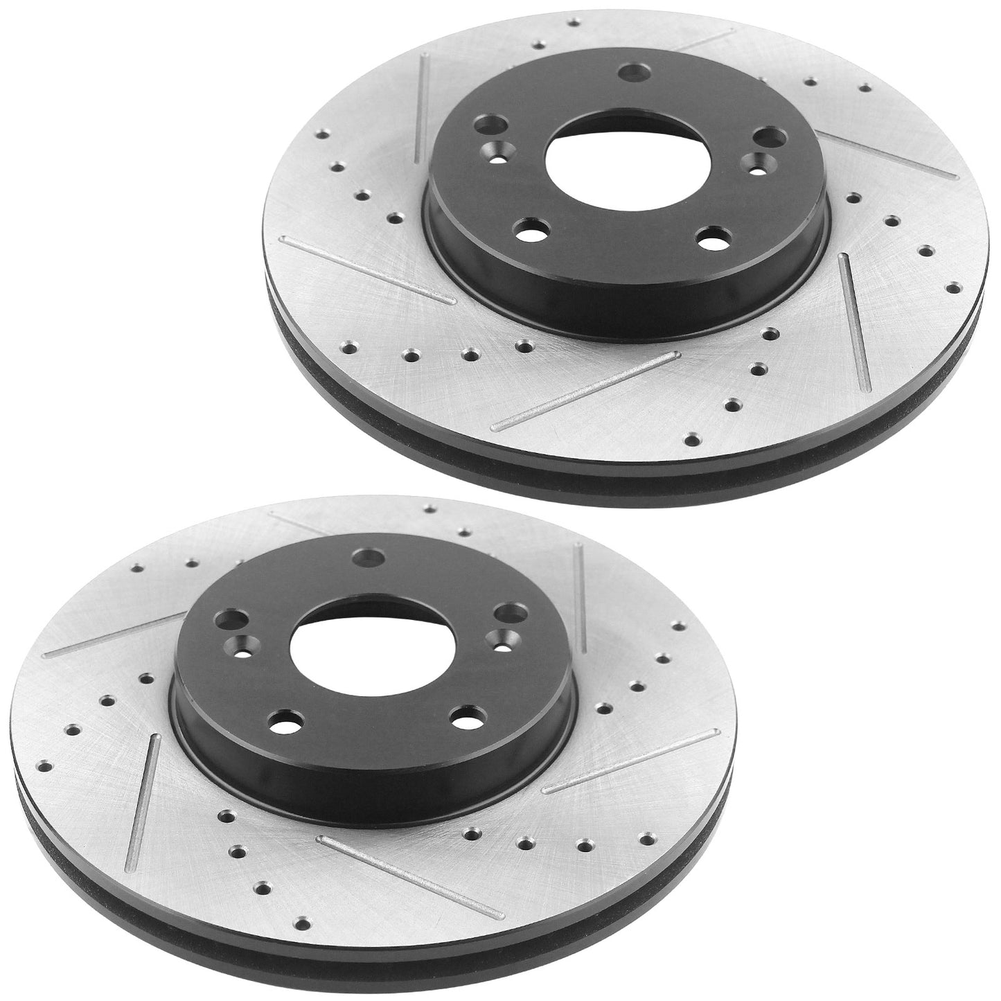 GEEKSTOP Drilled & Slotted Front Brake Rotors fits for Replacement for 2006-2016 Hyundai Sonata, 2010-2015 Hyundai Tucson GAS ONLY, 2011-2016 Kia Optima Hybrid, Hybrid EX, 2011-2016 Kia Sportage
