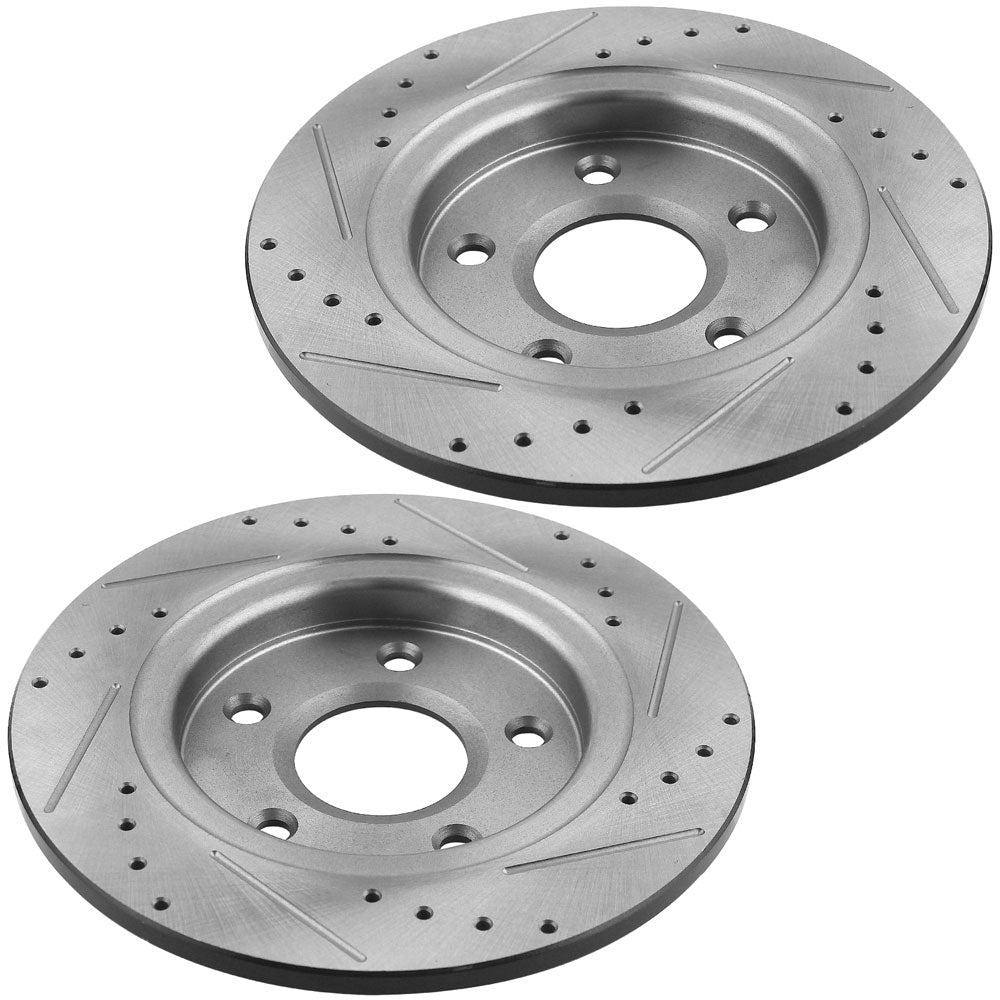 GEEKSTOP Drilled & Slotted Rear Brake Rotors fits for Replacement for 2008-2016 Chrysler Town & Country, 2008-2016 Dodge Grand Caravan, 09-13 Dodge Journey, 2012-15 Ram C/V, 2009-2014 Volkwagen Routan