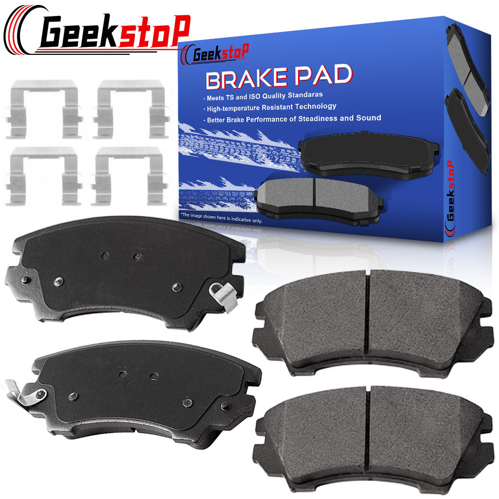 Geekstop Ceramic Front Brake Pad D1404 Kit 2010-2015 Chevrolet Camaro V6 3.6L Only, 2011-2017 Chevrolet Caprice - 4pcs Front Left and Right Sides
