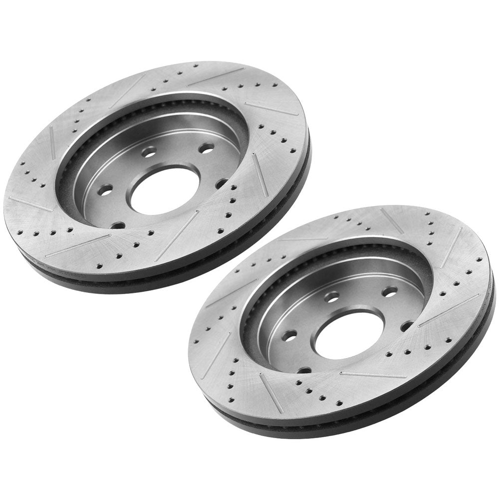 TOYOTA TACOMA 4RUNNER Front Drilled Brake Rotors Ceramic Pads