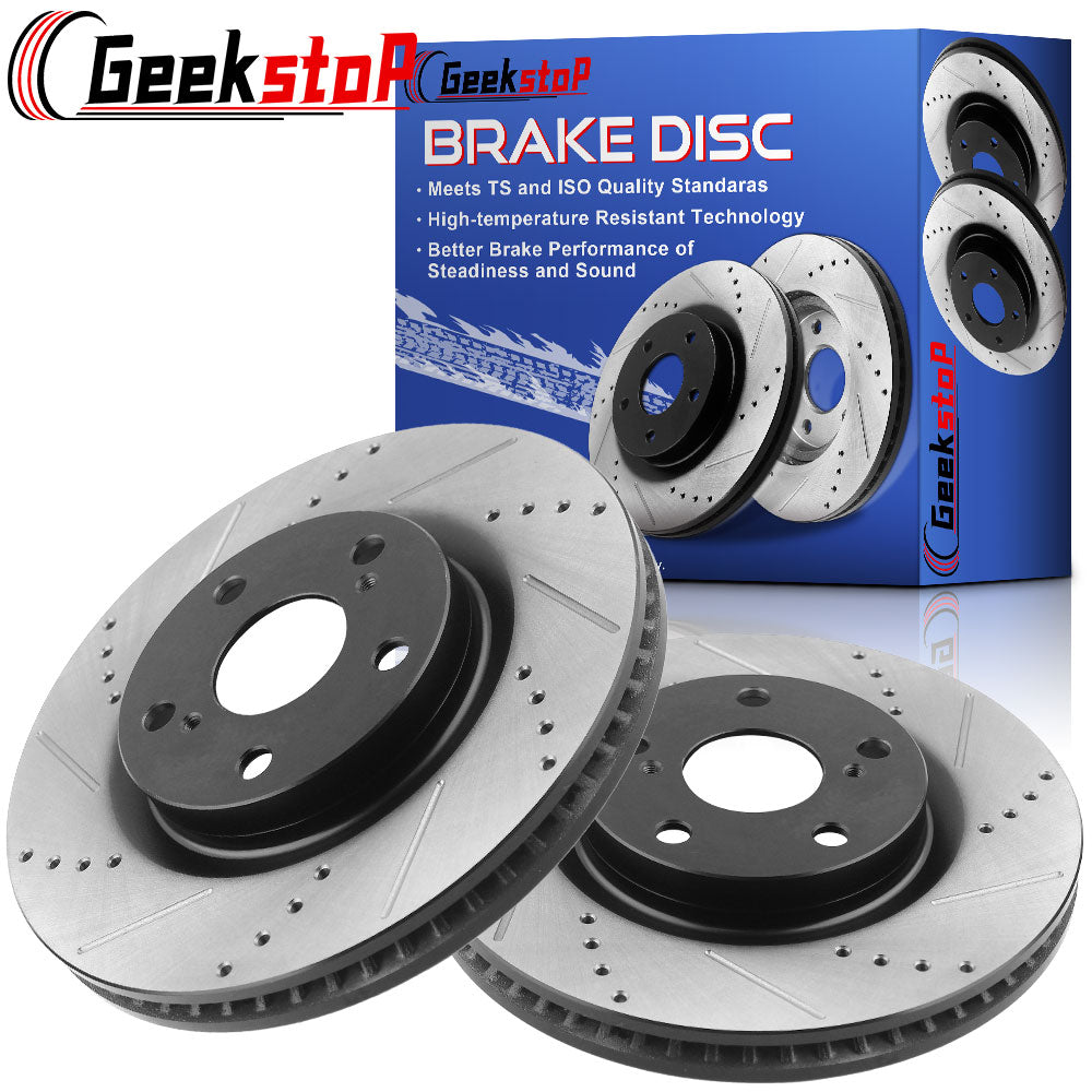Lexus IS250 Toyota Avalon Camry Sienna Solara Front DRILLED Brake Rotors