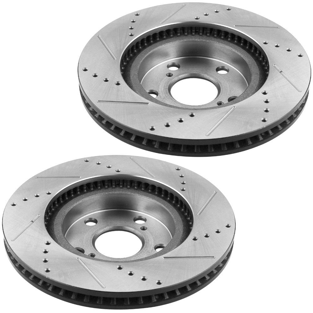 Lexus IS250 Toyota Avalon Camry Sienna Solara Front DRILLED Brake Rotors