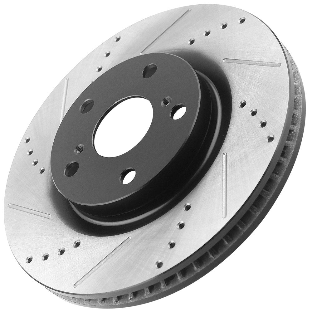 GEEKSTOP Drilled & Slotted Front Brake Rotors fits for Replacement for Toyota Camry 2007 - 2017, Toyota Avalon 2008 - 2018, Toyota Rav4 2006 - 2018 (1st Digit of Vin is J), Lexus ES350 2007 - 2018