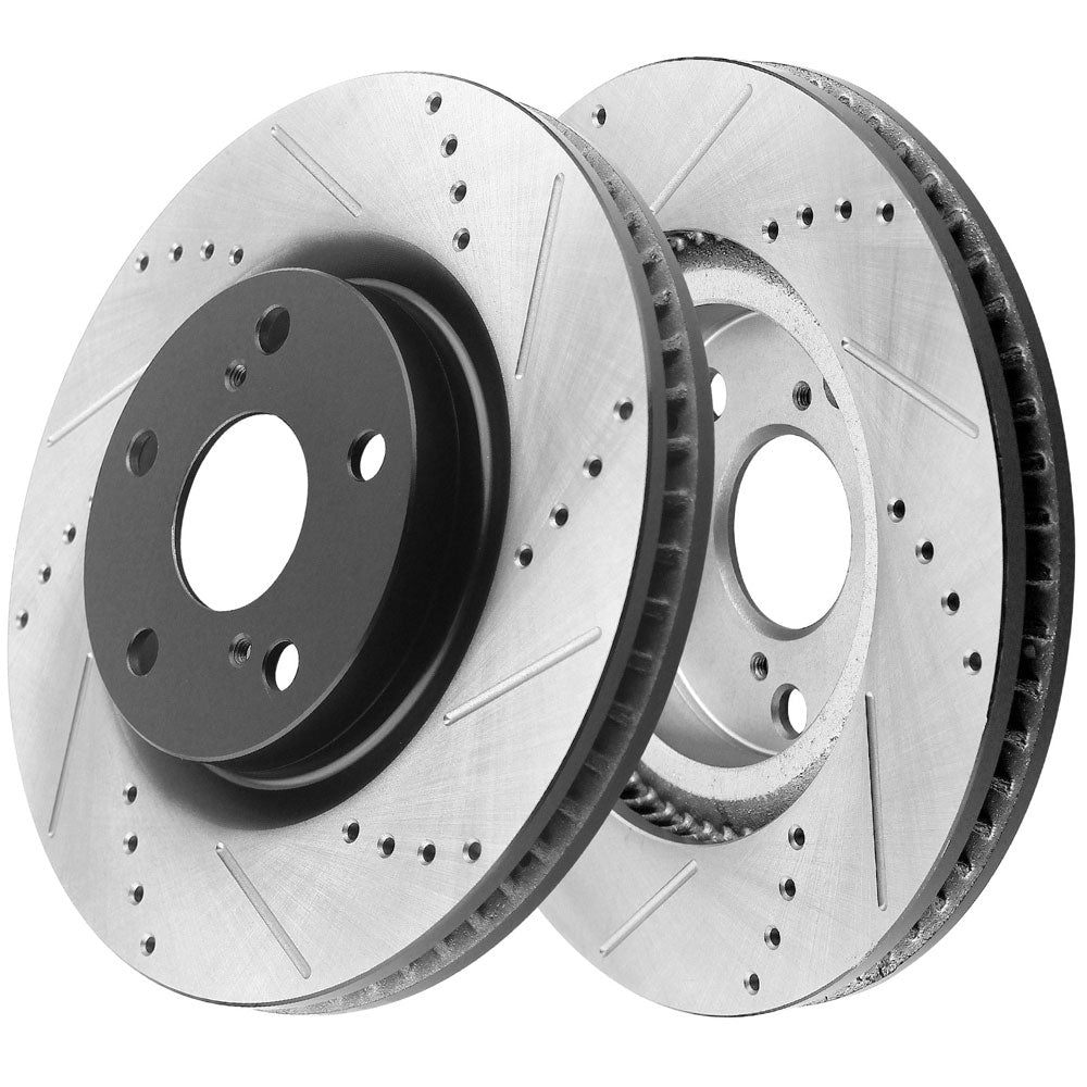 GEEKSTOP Drilled & Slotted Front Brake Rotors fits for Replacement for Toyota Camry 2007 - 2017, Toyota Avalon 2008 - 2018, Toyota Rav4 2006 - 2018 (1st Digit of Vin is J), Lexus ES350 2007 - 2018