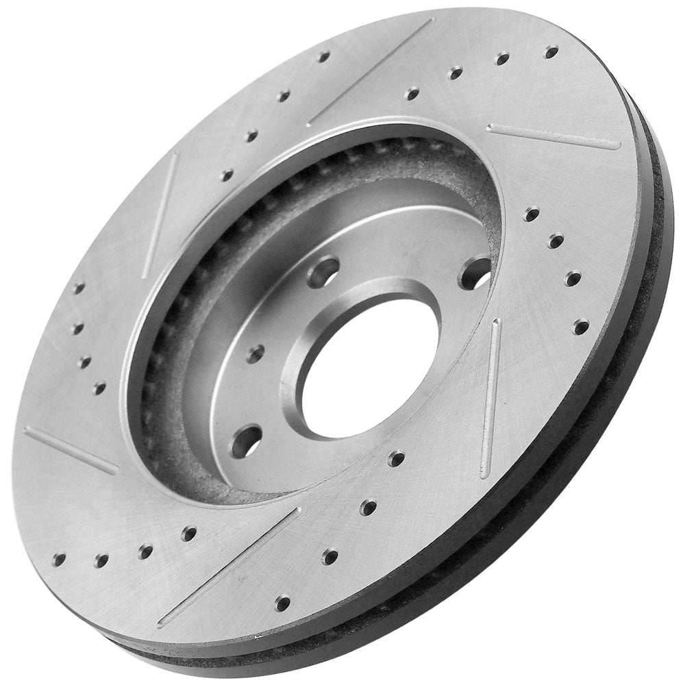 Ford Focus Front Drill Slot Brake Rotors Ceramic Pads