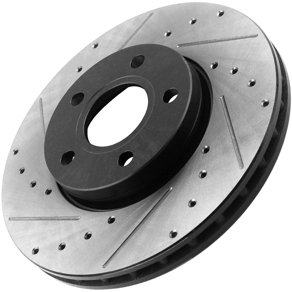 GEEKSTOP Drilled & Slotted Front Brake Rotors fits for Replacement for Ford C-Max Hybrid 2013-2018, Ford Focus 2012, Ford Focus 2013-2018 (Excluding ST and RS Model) - 278mm Front Rotors