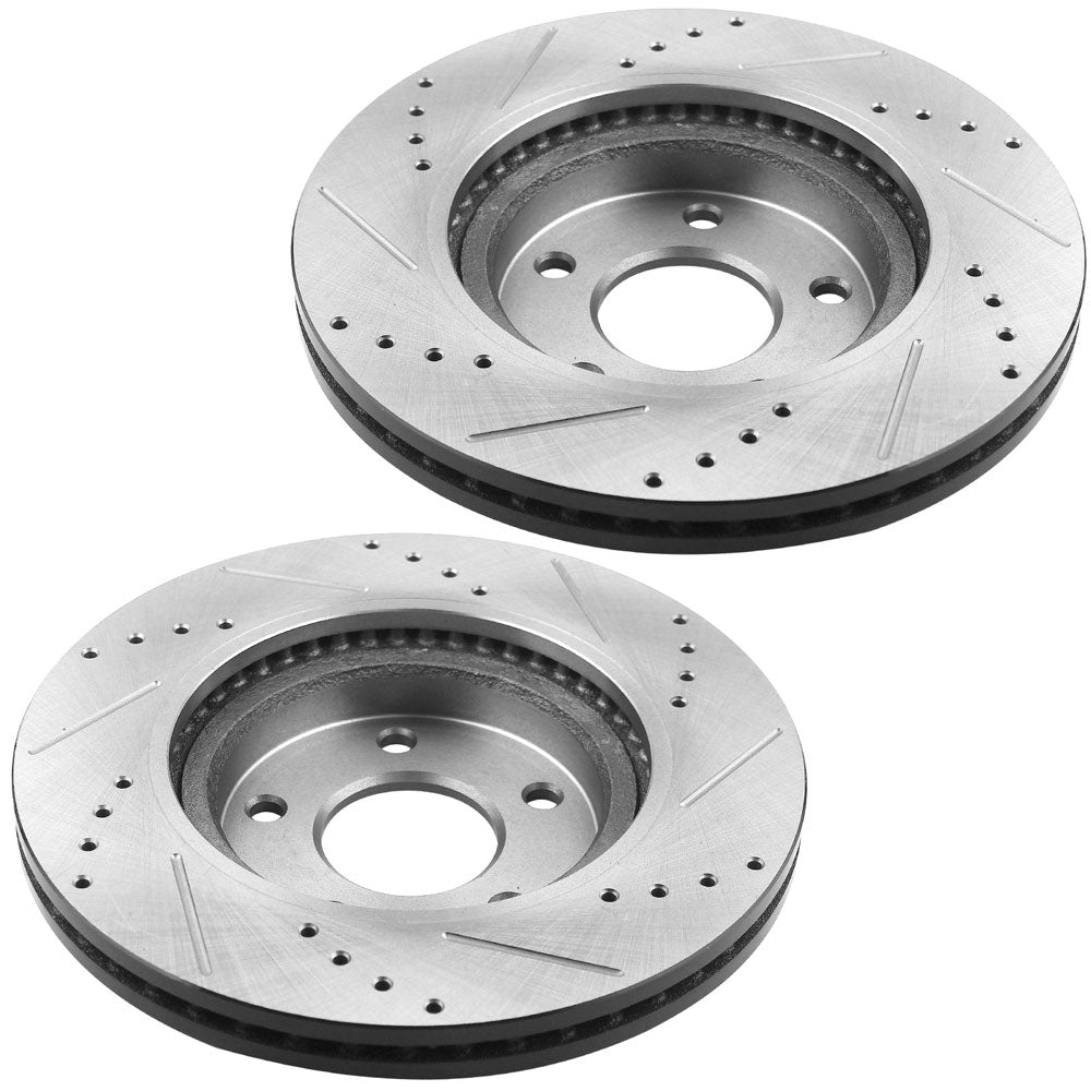 GEEKSTOP Drilled & Slotted Front Brake Rotors fits for Replacement for 2008 - 2012 Ford Escape (AWD), 2005 - 2006 Mazda Tribute (4-Wheel Disc Brakes), 2008 - 2011 Mercury Mariner (AWD)