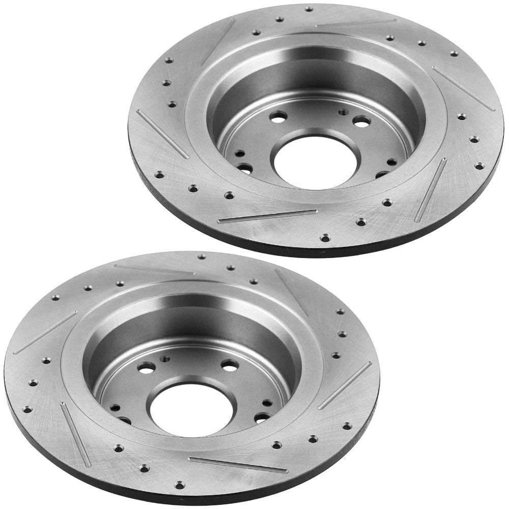 Acura RDX Rear Drilled Slotted Disc Brake Rotors Ceramic Pads