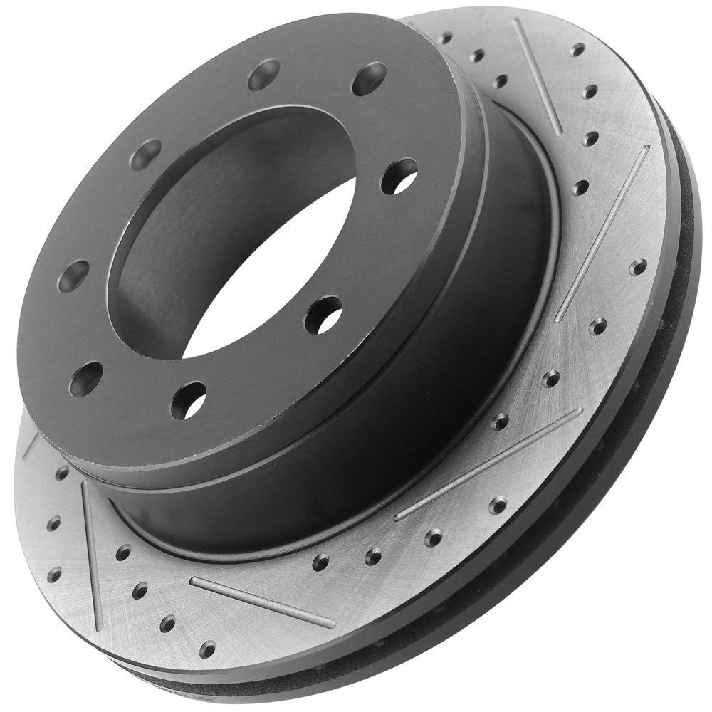 GEEKSTOP Drilled & Slotted Rear Brake Rotors fits for Replacement for Chevrolet Avalanche 2500 2002 - 2006, Chevrolet Silverado 1500, GMC Sierra 1500 2004, GMC Yukon XL 2500 2000 - 2005