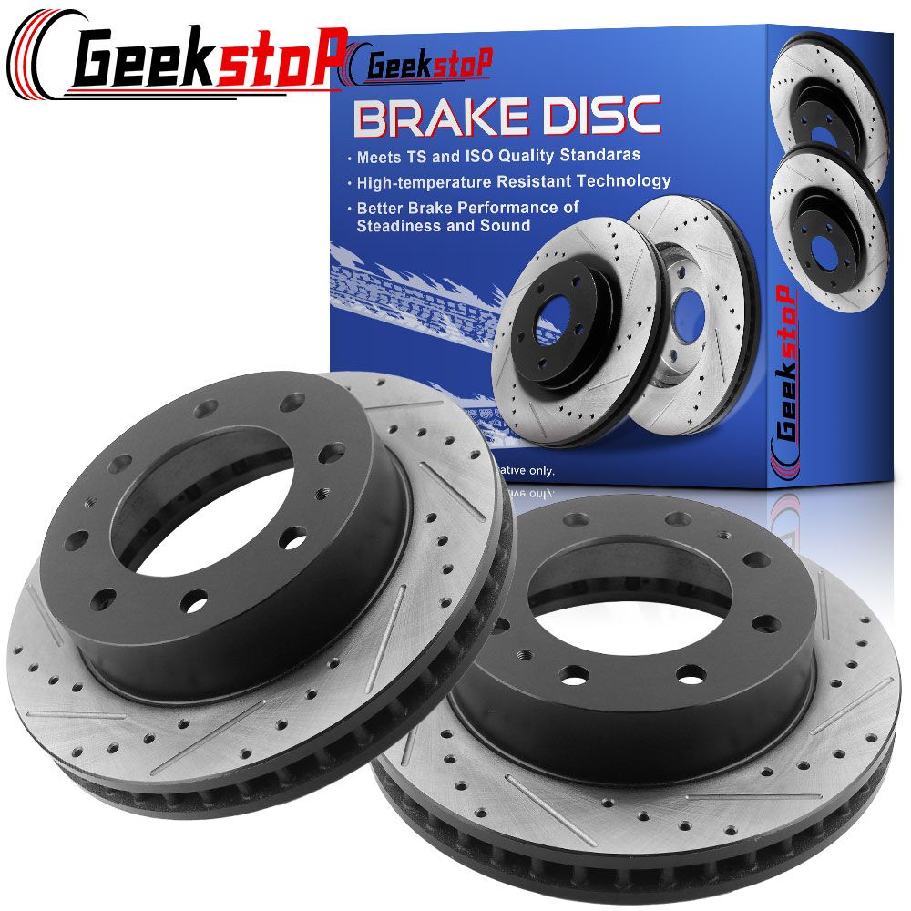 Chevy GMC Sierra Silverado 2500 3500 Front Drilled Disc Brake Rotors