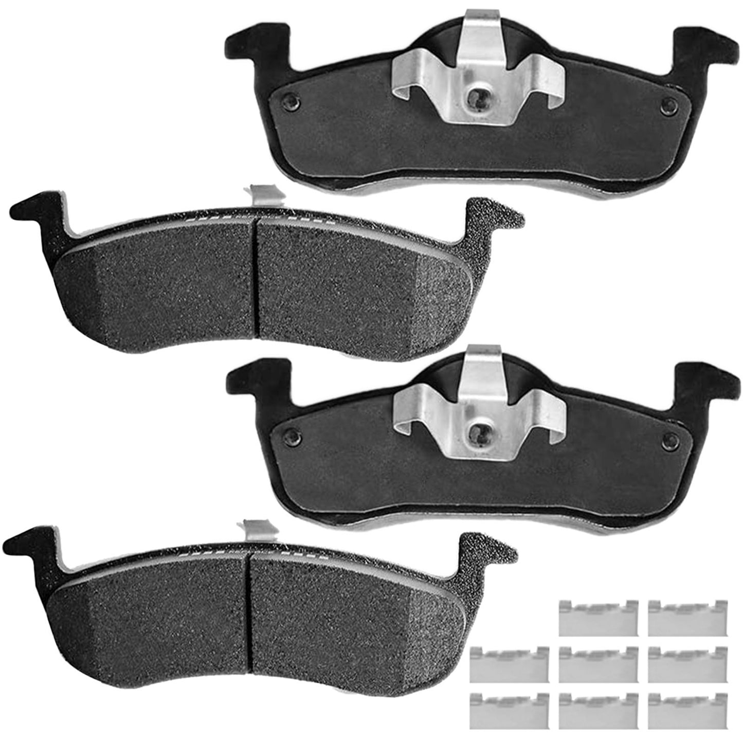 Geekstop Ceramic Front Brake Pads Kit 2007-2009 Ford Expedition/ Lincoln Navigator - All Models - 4pcs - All Clips & Included