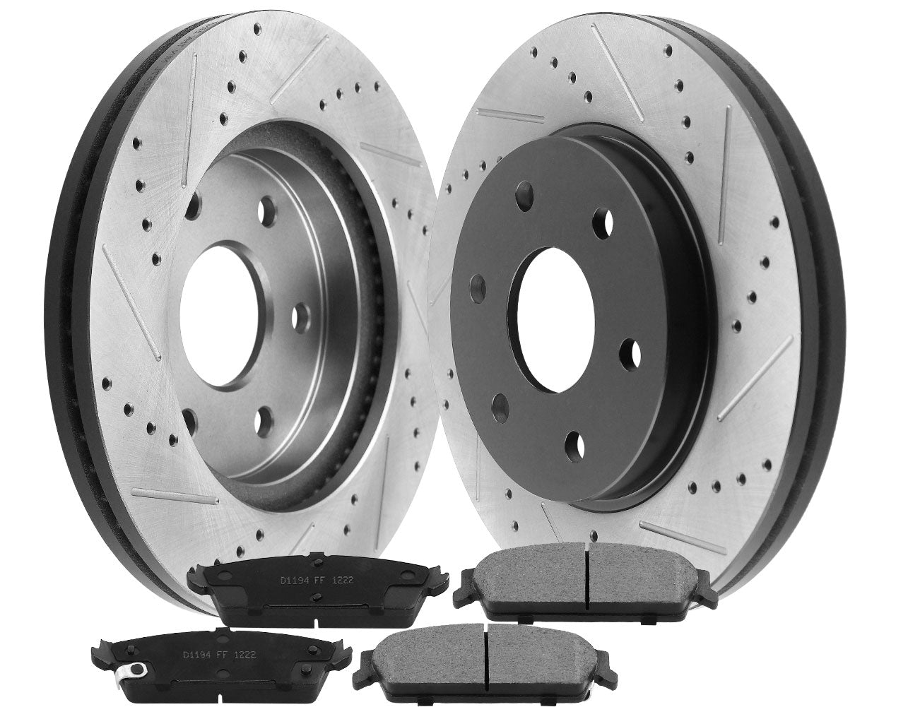 Cadillac Escalade Chevy GMC Silverado Sierra 1500 Rear Rotors Brake Pads