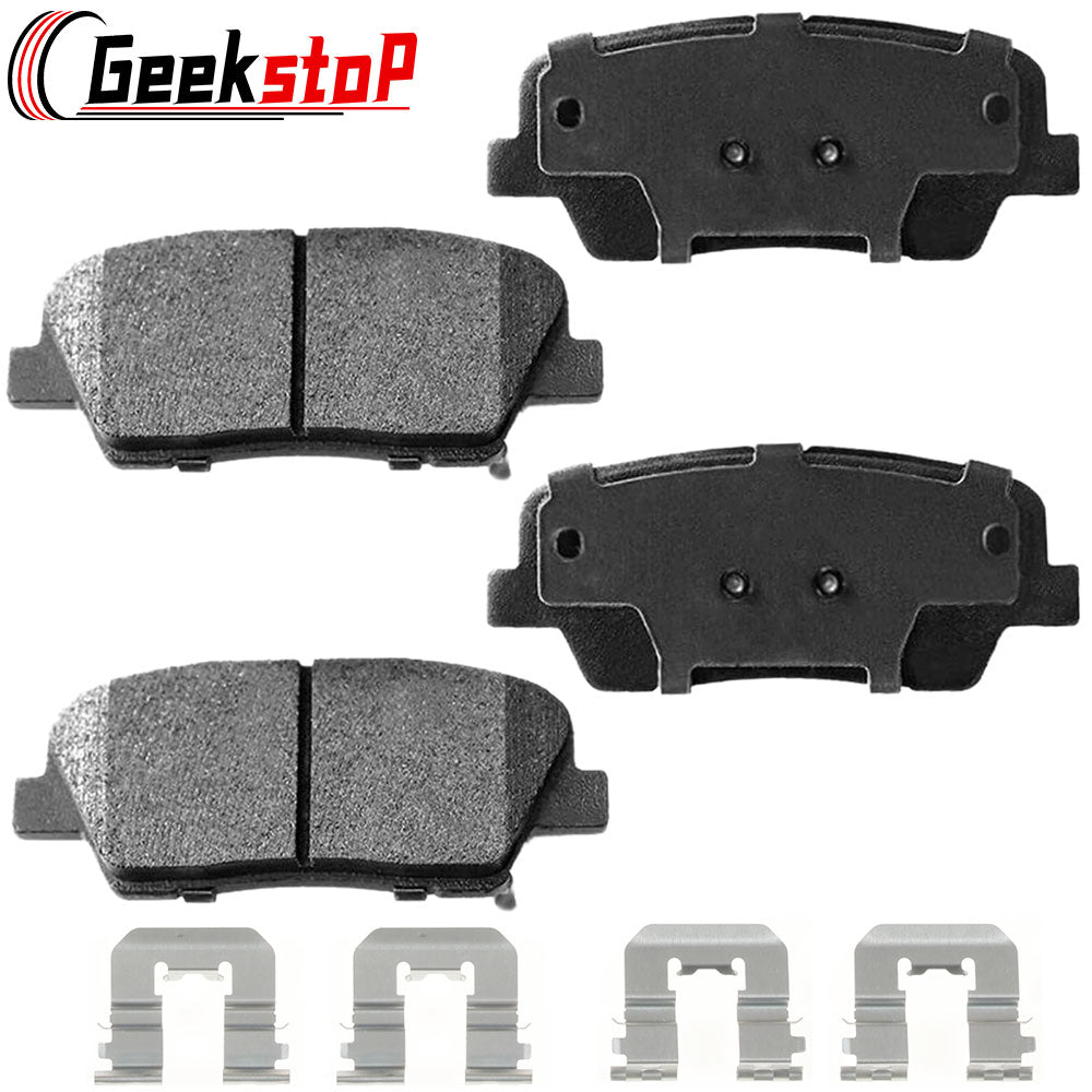Geekstop Ceramic Rear Brake Pads Kit 2011-2016 Hyundai Equus, 2009 Hyundai Genesis, 2010-2014 Hyundai Santa Fe, 2006-2014 Kia Sedona, 2011-2014 Kia Sorento - 4pcs