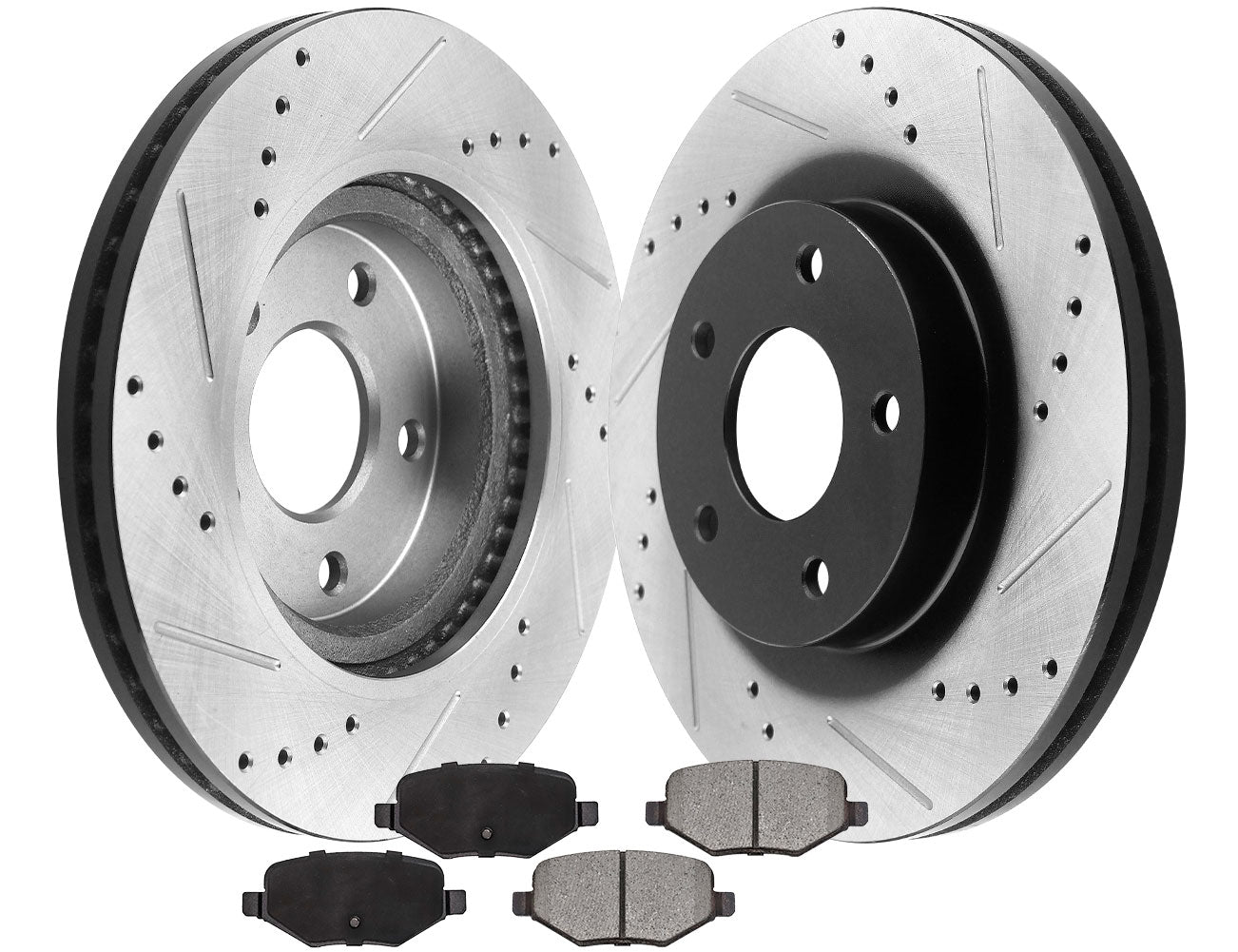 GEEKSTOP Drilled & Slotted Rear Brake Rotors + Ceramic Brake Pads Kit fits for 1998 - 2002 Chevrolet? Camaro, 1998 - 2002 Pontiac? Firebird - 305mm Vented Rear Brake Rotors - Aimco 55050, D750