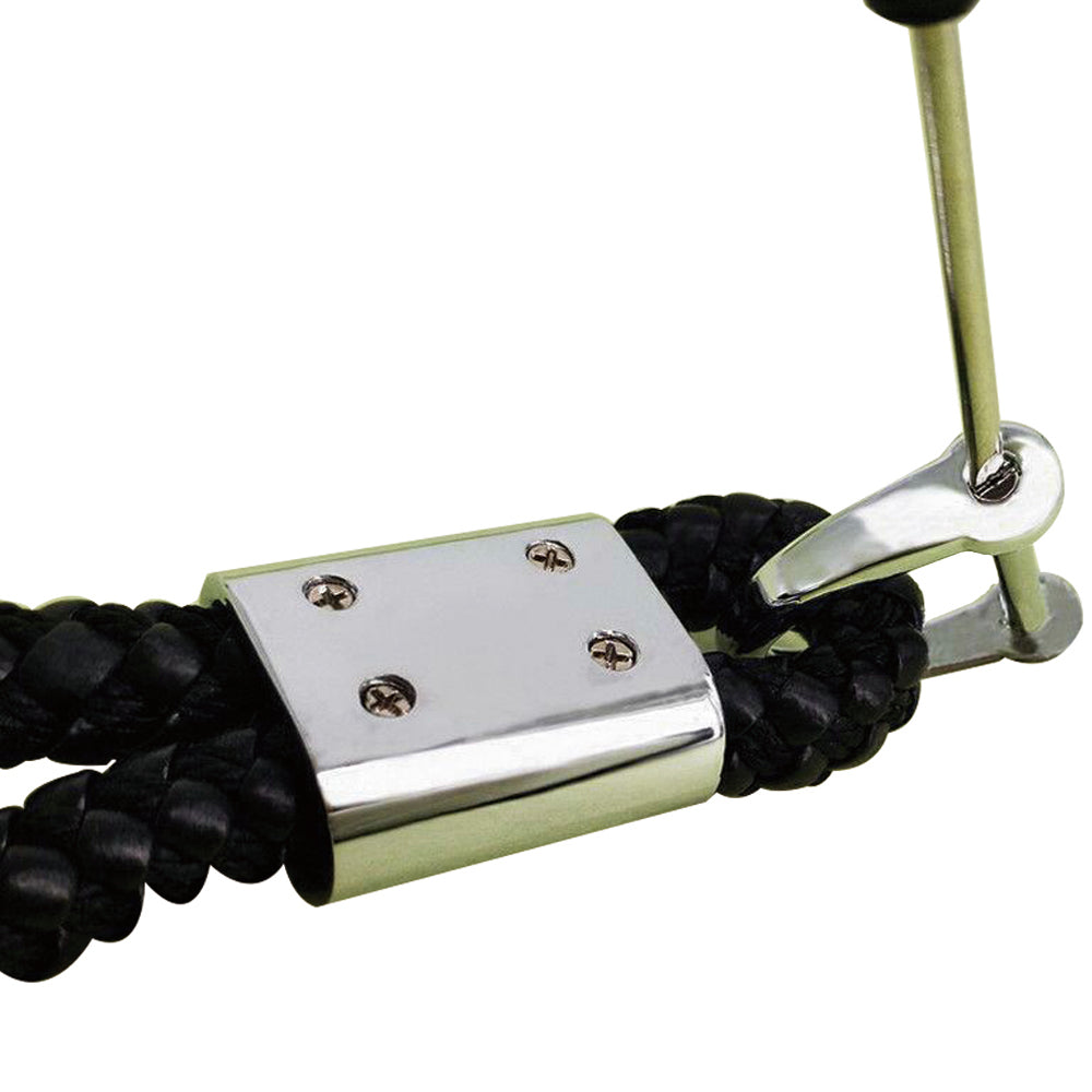 Toyota Logo Keychain Black Calf Leather Alloy Decoration