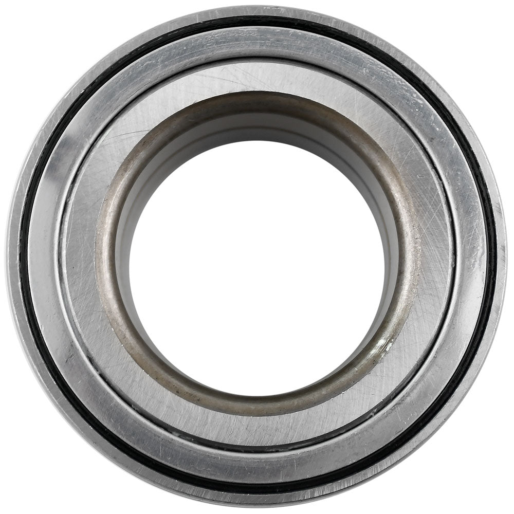Two TIMKEN wheel bearings beside two orange and black TIMKEN boxes, with TIMKEN logo displayed above, automotive replacement bearings.


