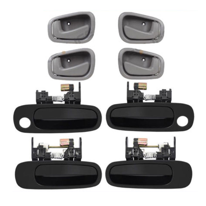 Set of 8 PCS Exterior &Interior Door Handle Black/Gray for 98-02 TOYOTA COROLLA - AFA-Motors