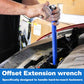 15" Impact Offset Extension Wrench Set 1/4", 3/8", 1/2" Drive Adapters