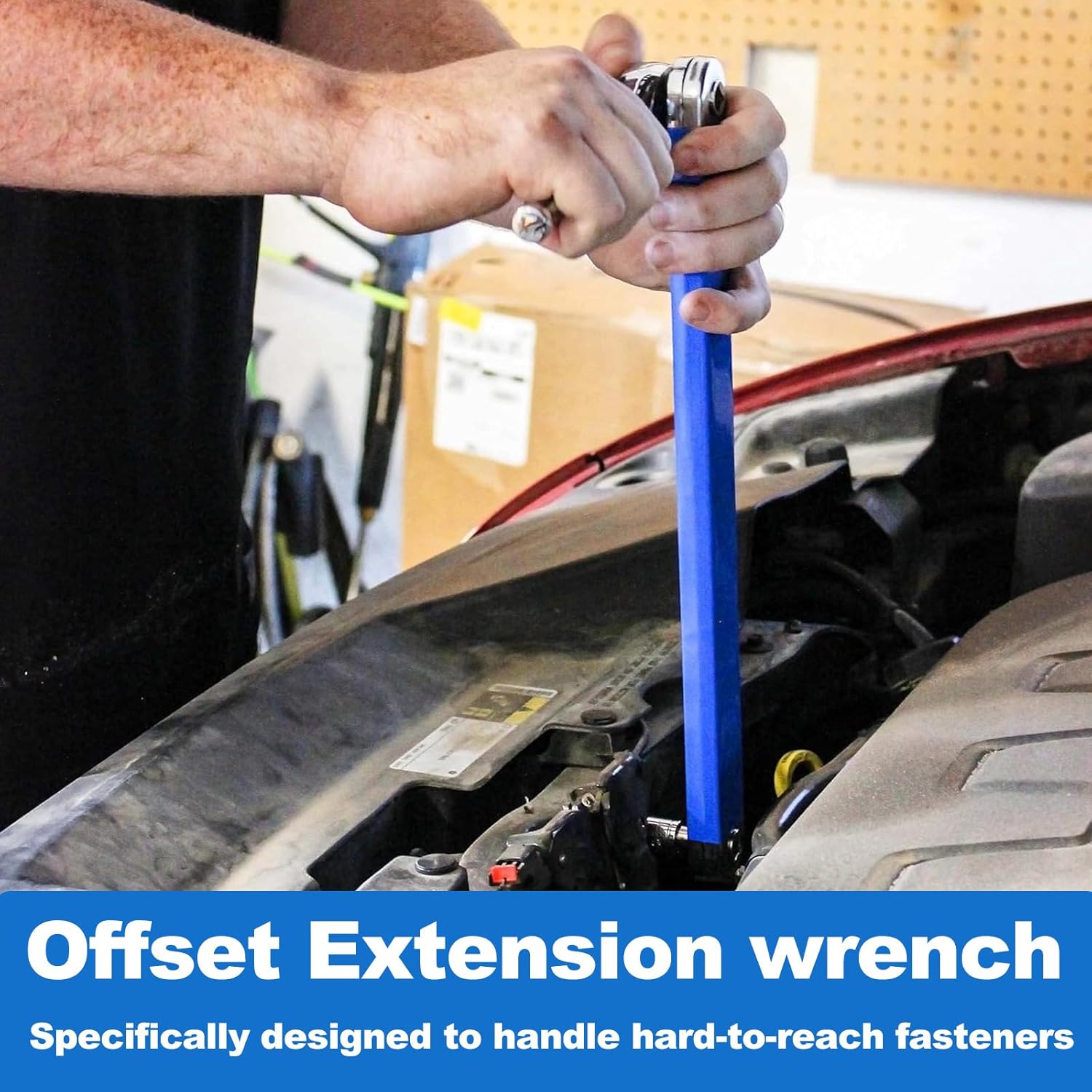 15" Impact Offset Extension Wrench Set 1/4", 3/8", 1/2" Drive Adapters