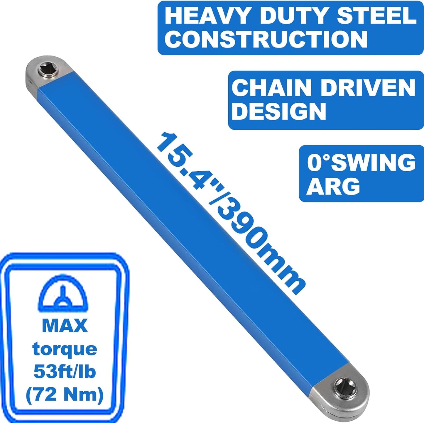 15" Impact Offset Extension Wrench Set 1/4", 3/8", 1/2" Drive Adapters