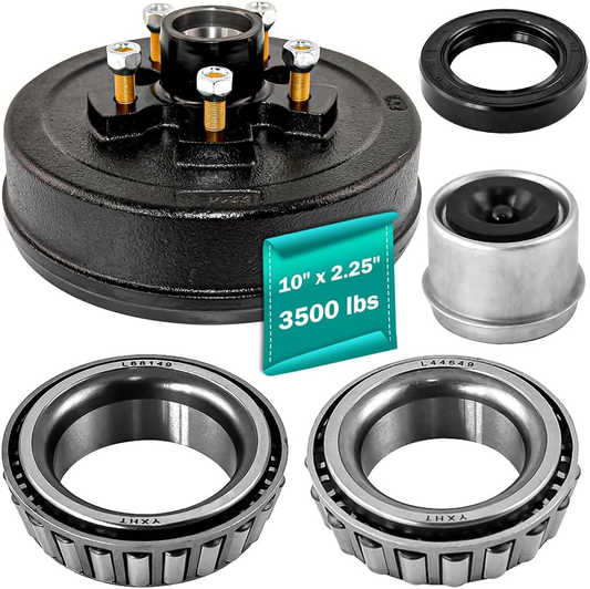 5 on 5" BC Trailer Brake Drum Kit 3500 lbs Heavy Duty 5 Bolt Trailer Brake Drum Hub