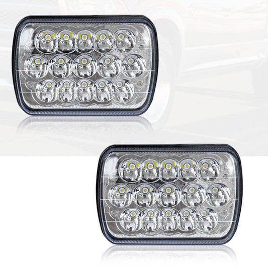DUAL 7x6 5X7 LED HEADLIGHT LIGHT BULB CRYSTAL SEALED BEAM HEADLAMP 4500LM Pair - AFA-Motors