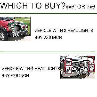 DUAL 7x6 5X7 LED HEADLIGHT LIGHT BULB CRYSTAL SEALED BEAM HEADLAMP 4500LM Pair - AFA-Motors