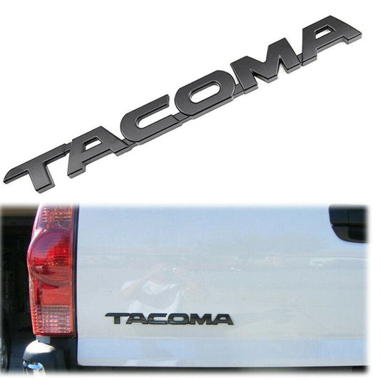 1pc 3D ABS Plastic Tacoma 11.75' Matte Black Side Decal Car