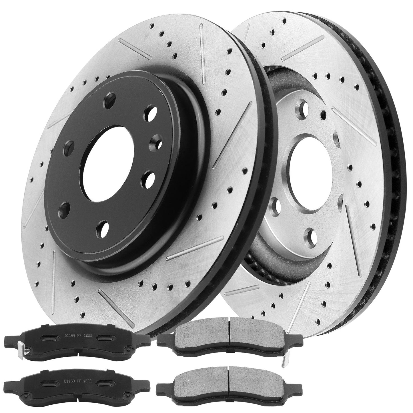 2007 - 2016 GMC Acadia Front Brake Rotors and Brake Pads Set