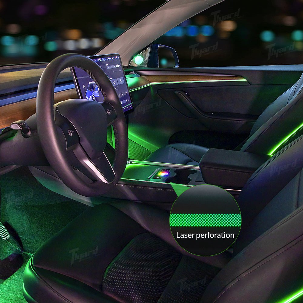 2017 - 2019.02 Model 3 Interior Laser Ambient Lights 128 RGB Colors Tesla Atmosphere LED