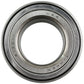 Two TIMKEN wheel bearings beside two orange and black TIMKEN boxes, with TIMKEN logo displayed above, automotive replacement bearings.

