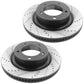 Front Drilled & Slotted Disc Brake Rotors + Ceramic Pads + Cleaner & Fluid Fits for 17-19 Lexus LX570, 16-20 Toyota Land Cruiser, 08-20 Toyota Sequoia, 07-20 Toyota Tundra