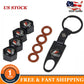 Wheel Tire Valve Dust Stems Air Caps + Toyota Trd Logo Keychain