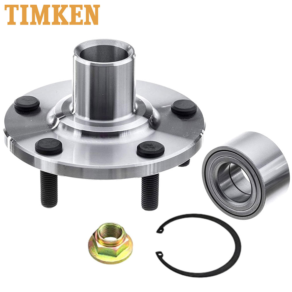 TIMKEN wheel hub assembly kit with bearing, nut, and snap ring, durable and precise, easy installation