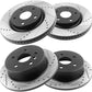 Front & Rear Drilled & Slotted Disc Brake Rotors + Ceramic Pads + Cleaner & Fluid Fits for 2013-2018 Lexus ES300h/ES350, 2013-2018 Toyota Avalon, 2012 - 2017 Toyota Camry